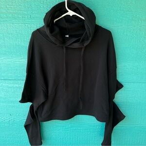 CLEARANCE BELLA CANVAS OFF THE GRID BOXY HOODIE SIZE MEDIUM BLACK GOTH EUC